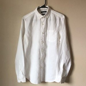 White linen button up Banana Republic